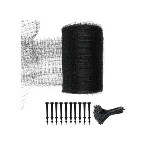 Ioensy - Malla Para Pájaros Malla Para Plantas De Jardín Malla Para Cercas De Ciervos Para Árboles Jardín Verduras Negro Con 10 Piezas De Uñas
