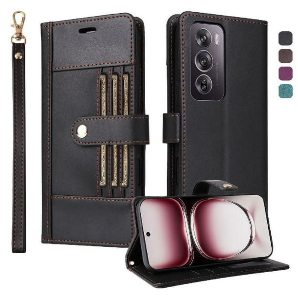 FOXDOCK Funda tipo Cartera para Realme 13 Pro Plus – Cubierta de Cuero PU con Múltiples Ranuras, Bolsillo para Efectivo y Correa de Muñeca