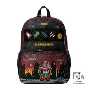 Mochila Escolar Para Niño Digibot Mediana Rojo Totto