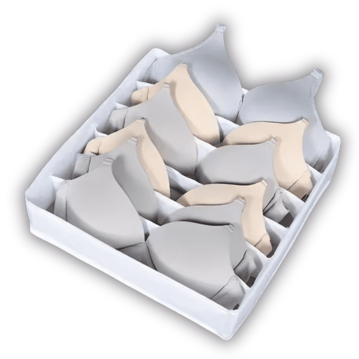 Genérico - Organizador Blanco Closet Ropa Interior 6 Brasier 32x32x10cm