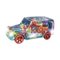 Magideal - Coche De Juguete Iluminado, Transparente, Con Engranajes Móviles, Divertido Camión De Juguete Colorido Con Luces Y Música Para Niños De 4 Años, Regalo