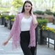 thumbnail image 1 of suxuMhao Chal de Encaje Calado, Chal de Noche, Chal con Borlas, Chal de Boda, Chal con Bufanda, Decoración de Vestido Casual Diaria, Rosa Morado, 24.8 X 72.8 Pulgadas (Incluye Longitud de Borlas), 2, 1 of 2