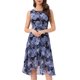 thumbnail image 1 of INSPIRE CHIC Vestido Midi Sin Mangas con Estampado Floral de Halloween y Volante en el Bajo para Mujer Azul Marino XS, 1 of 5
