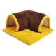 thumbnail image 2 of Túnel para animales pequeños, escondite de conejillo de indias, estera extraíble portátil para dormir y jugar, cama y túnel 2 en 1, nido para mascotas Color café, 2 of 5