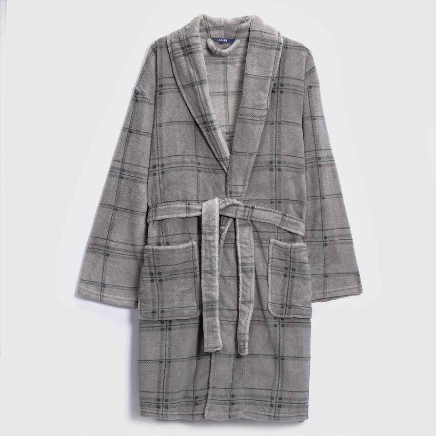 Zahr - Bata Hombre Estampada Micro Polar Coral Gris