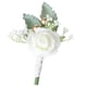 thumbnail image 2 of Hombres PE Rosa Flores Boutonniere Ramilletes De Boda Para Dama De Honor Prom Blanco, 2 of 5