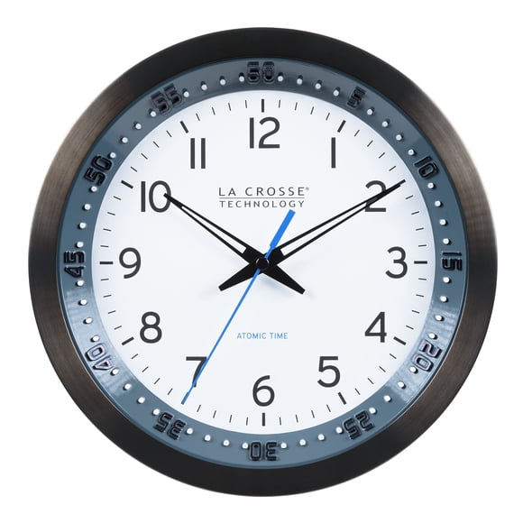 Reloj de pared La Crosse Technology Atomic Metal de 10 pulgadas