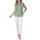 thumbnail image 2 of INSPIRE CHIC Blusa de Gingham para Mujer Trabajo Manga Corta Vintage Cuadros Camisa Abotonada XL Verde, 2 of 6