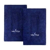 Pack 2 Alfombra De Baño Algodón Absorbente Gozo Nautica 50X80Cm Azul Marino
