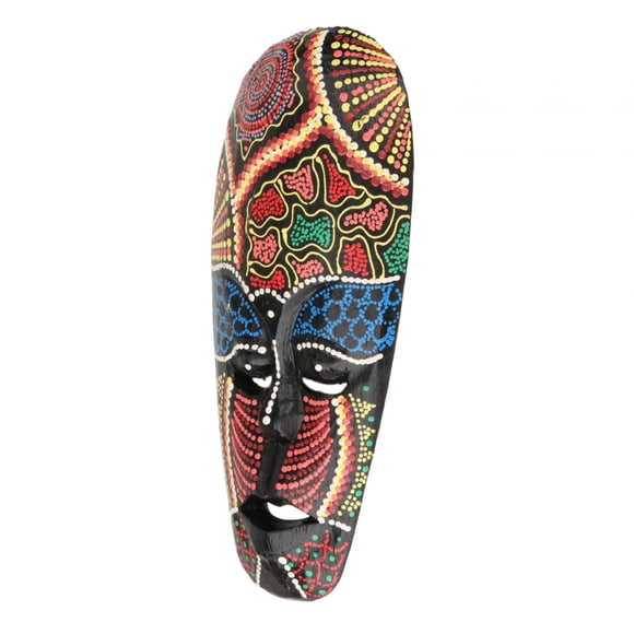Máscara De Tótem Africano, Artesanía Llena De Colores, Máscara Africana De Puntos Para Dormitorio, Jardín, 10,5x25cm