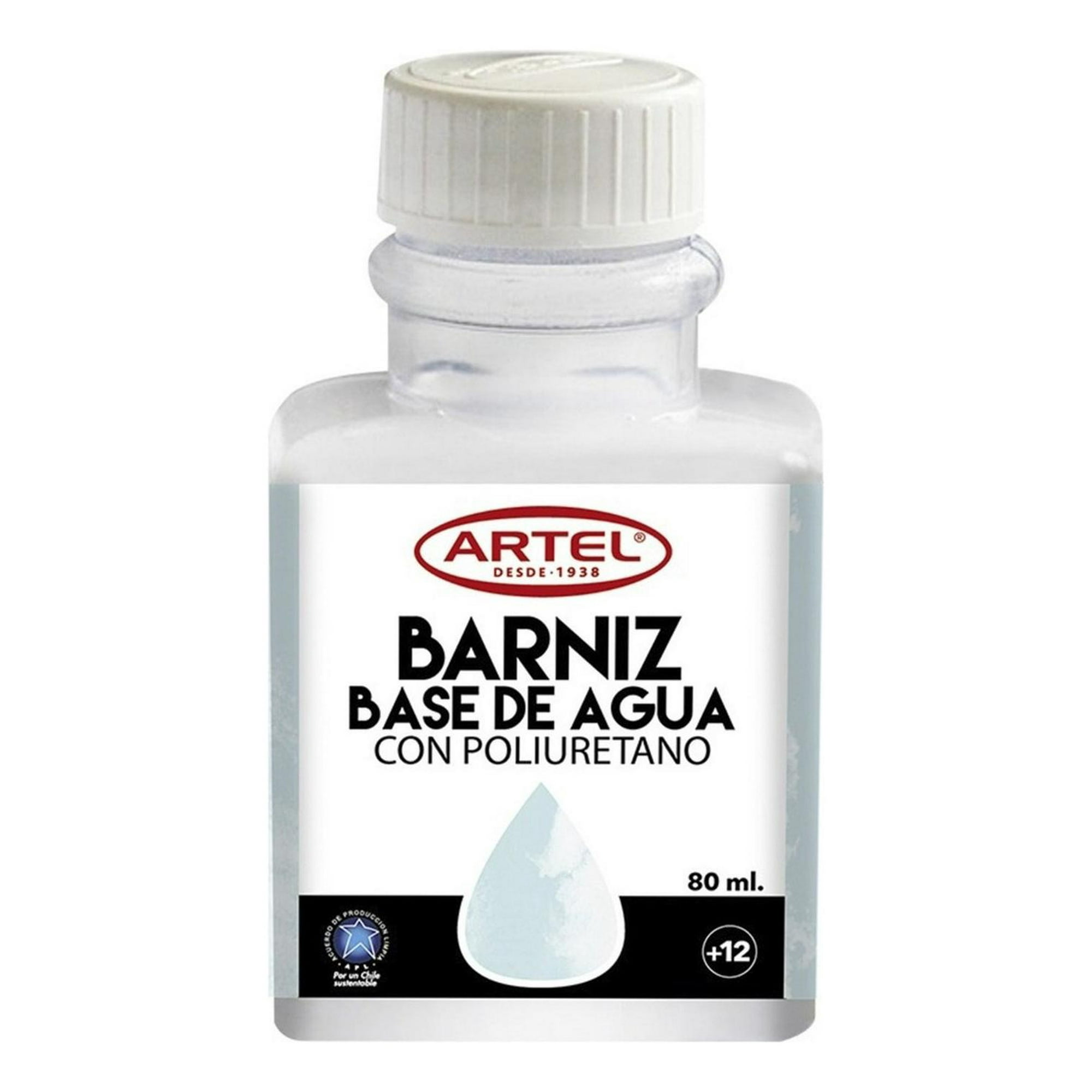 Barniz Base De Agua, Frasco 80ml. Artel Blanco