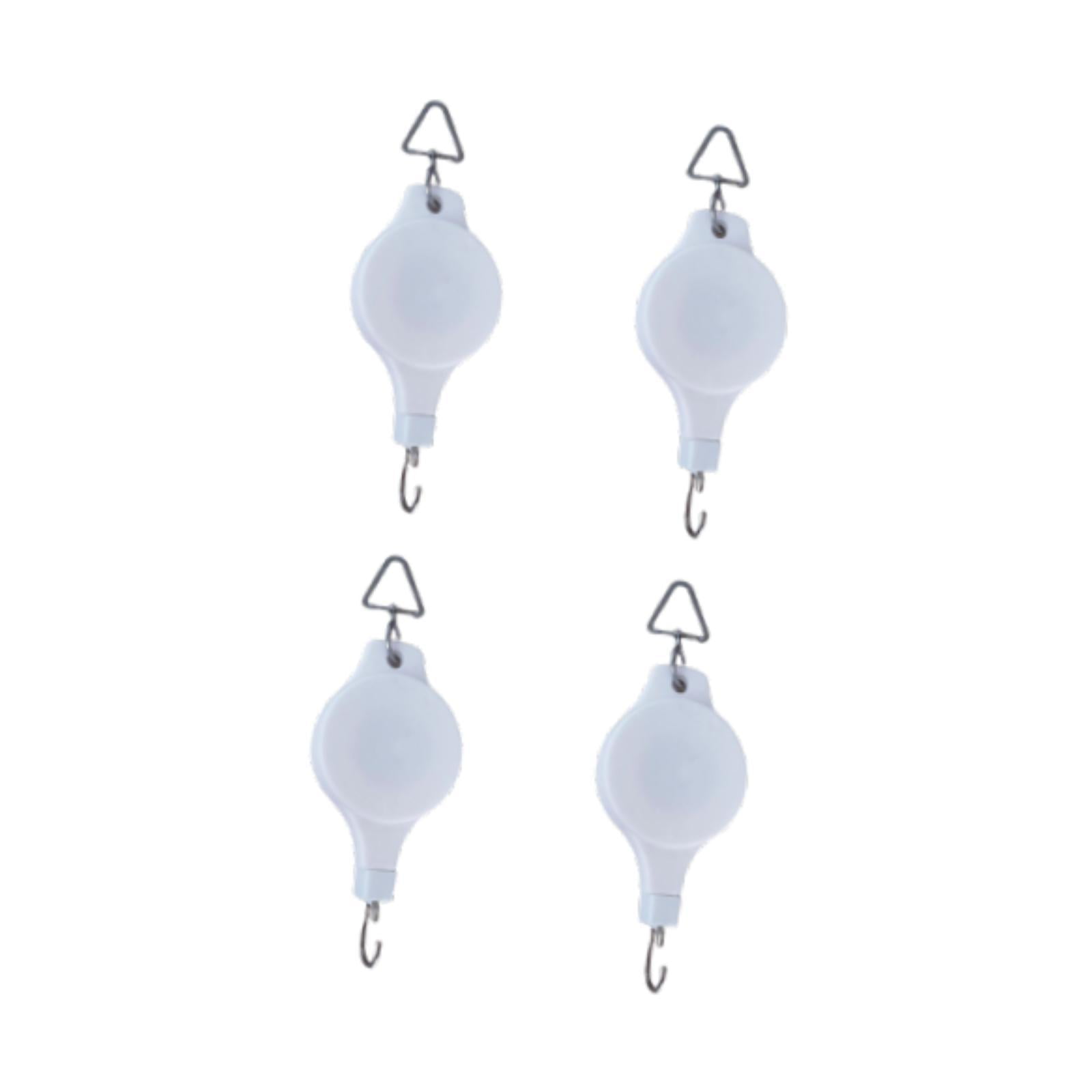 Ioensy - 4 Poleas Colgantes Para Cestas De Flores, Poleas Para Macetas Colgantes, Color Blanco