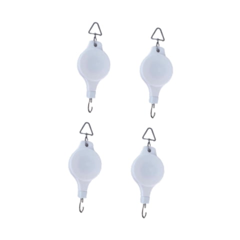 Ioensy - 4 Poleas Colgantes Para Cestas De Flores, Poleas Para Macetas Colgantes, Color Blanco