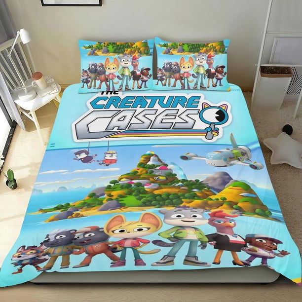 Los Casos de las Criaturas Conjunto de sábanas temático, trío de piezas, cómodo y amigable con la piel, diseño único, regalo de decoración para el hogar para familiares, amigos y fans,135cm *200cm
