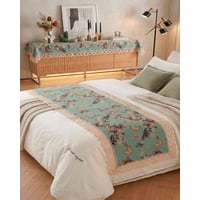 Mylhogar - Piecera De Cama Estilo Bohemio Con Encaje - Multiuso 80X200 Cm