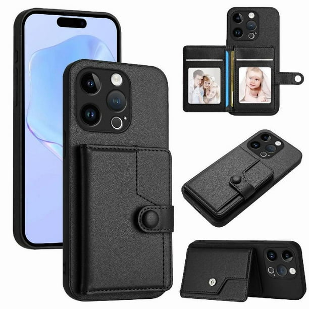 FOXDOCK Funda para iPhone 15 pro con Bloqueo RFID - Diseño Elegante con Cierre de Botón