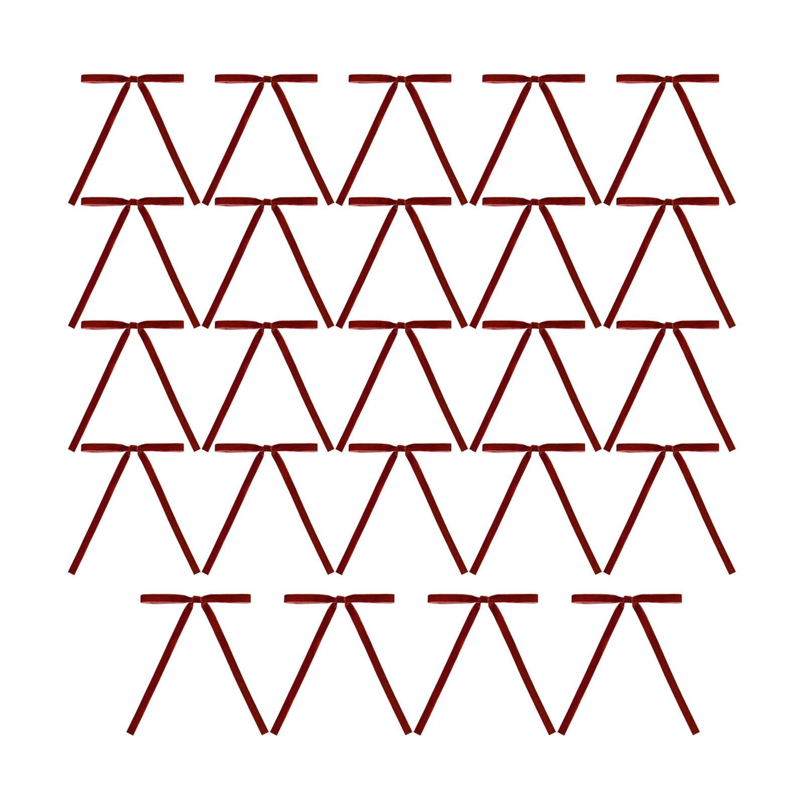 Magideal - 24 Piezas De Lazos De Cinta Navideña, Conjunto De Adornos Navideños De Terciopelo, Fiesta Diy, Lazos De Cinta Navideños Clásicos, Decoración De Árbol Rojo