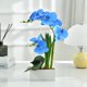 thumbnail image 4 of Orquídea artificial FuleHouzz azul de 39 cm con vaso de cerámica, 4 of 7