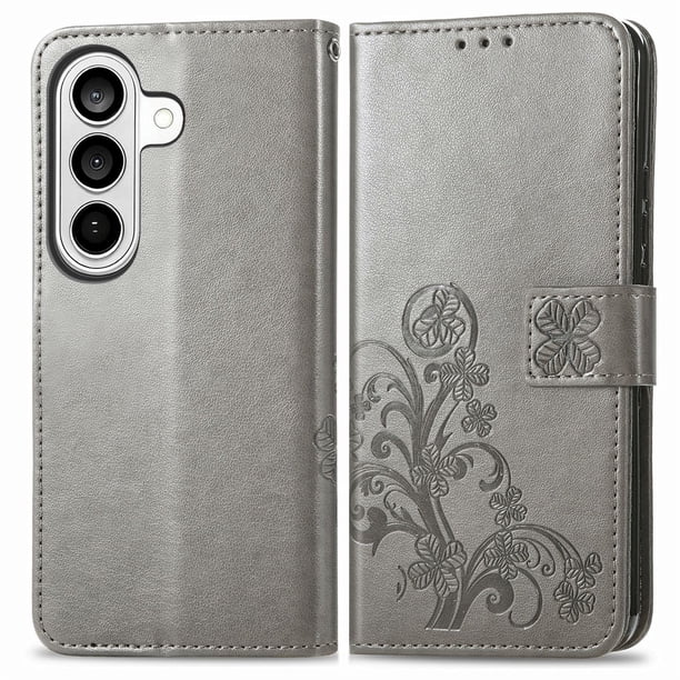 Funda Sintética FOXDOCK para Samsung Galaxy S26 Pro | Función de Billetera y Soporte | Protección Completa-gris