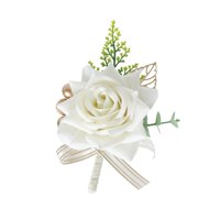 Bothyi - Pulsera De Flores De Cinta Y Ramillete De Muñeca Con Clips Para Novio, Ceremonia, Graduación, Ramillete