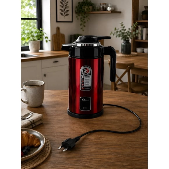 Termo Hervidor Eléctrico 3 Litros 2200W Rojo Acero Inoxidable New Line