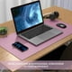 thumbnail image 5 of Protector de escritorio de piel sintética de doble cara, alfombrilla grande para ratón, tapete de escritura, impermeable, organizador para escritorio, oficina, hogar, mesa, decoración de juegos (rosa/, 5 of 6