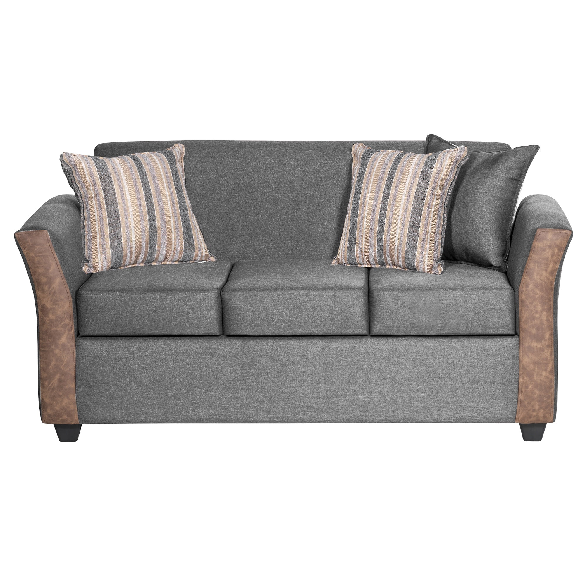 Colbox - Sofá Mornig 3 Cuerpos Tela Gris Medio