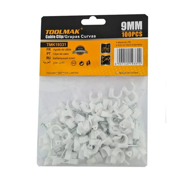 Grapa Grampa Rg6 Cable 9mm Blanco 100 Unidades