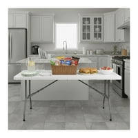 Genérico - Mesa Plegable 1.8 Mts Tipo Maleta Portatil Camping Jardin Blanco