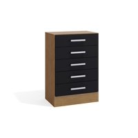 Cómoda Yardas Carla Negro / Angelín 5 Cajones