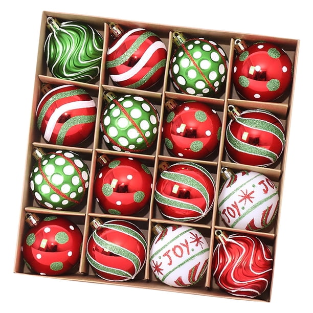 Juego de adornos navideños de bolas, bolas rojas, y blancas, colgantes, decoración navideña para árbol de Navidad, decoración para fiestas y ce