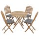 thumbnail image 1 of Juego de comedor para patio VidaXL, plegable, 5 piezas, bambú con cojines, 1 of 9