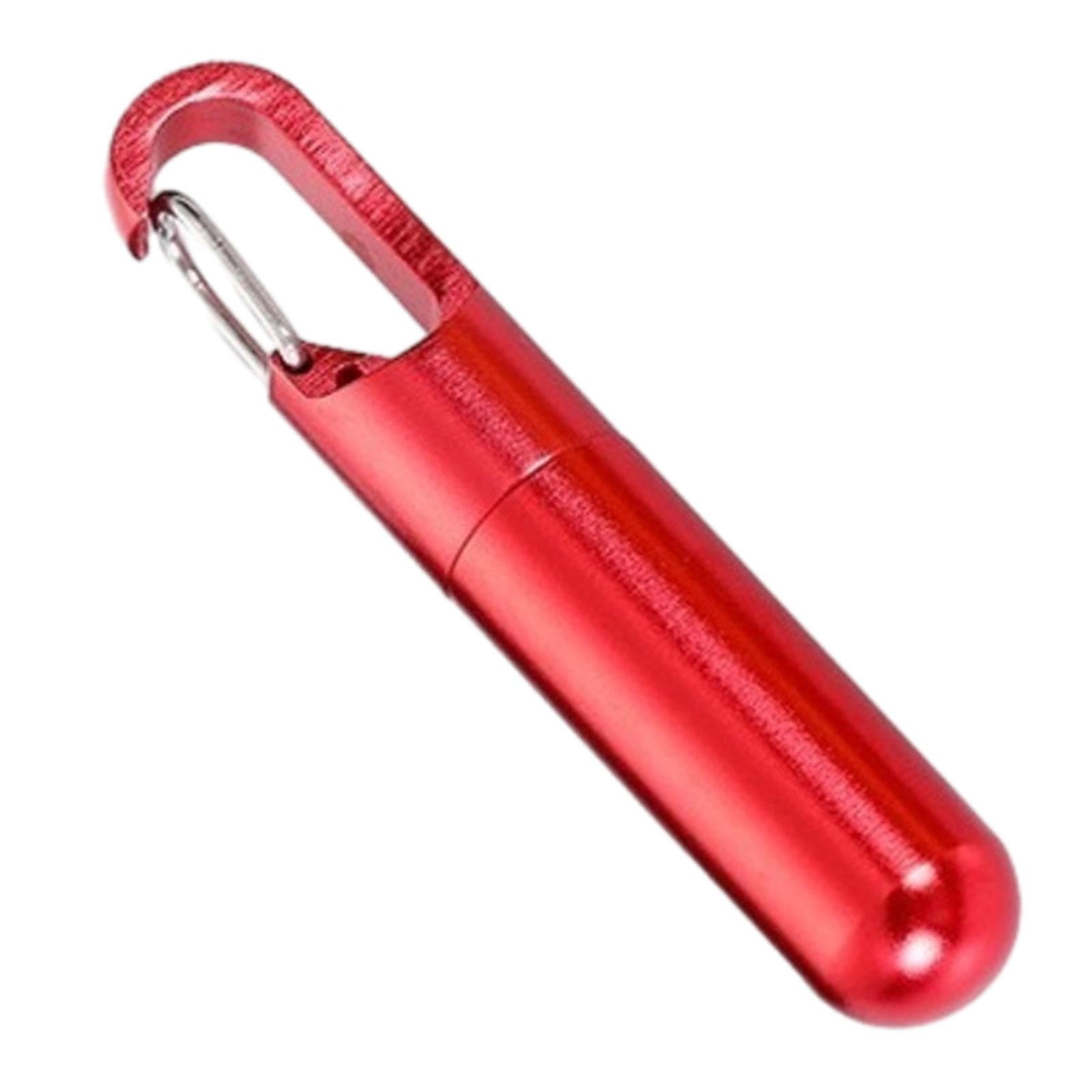 Magideal - Organizador Del Sostenedor De La Píldora Del Llavero, Contenedor De Viaje Ligero Y Duradero De La Aleación De Aluminio Para La Mochila De La Comida Ca Rojo