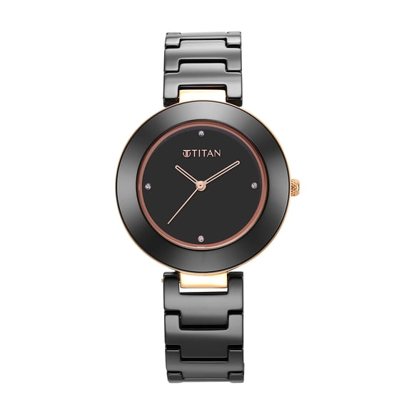 Reloj Titan Purple Ceramics 95189KC02 para mujer con correa de cerámica azul