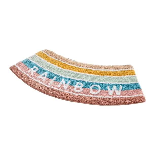 Alfombra de Bañera Mat de Baño Curvado Agua Absorbente de Agua para Baño Sin Deslizamiento Alfombra de Baño de Baño para Baño para Sala de Estar Sala Multicolor