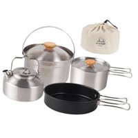 Magideal - Juego De Utensilios De Cocina Para Acampar, Sartén, Olla, Juego De Cocina Portátil, Utensilios De Cocina, Equipo De Cocina Al Aire Libre, Sartén Para