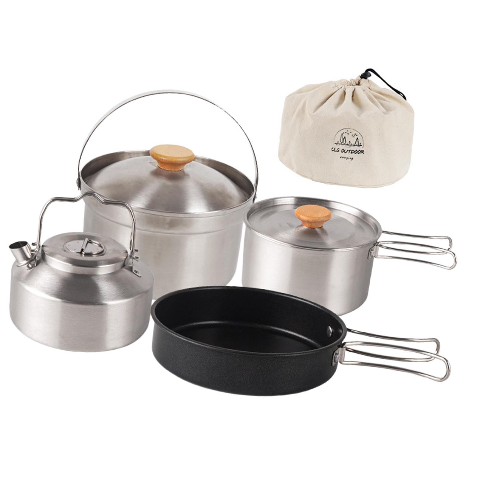 Magideal - Juego De Utensilios De Cocina Para Acampar, Sartén, Olla, Juego De Cocina Portátil, Utensilios De Cocina, Equipo De Cocina Al Aire Libre, Sartén Para
