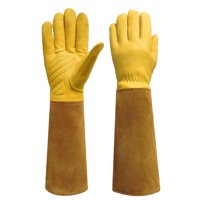 Xusx111 - Guantes De Jardinería Para Mujeres/Hombres Rosa Poda Espina Y Cortar Prueba Largo Antebrazo Protección Guante, Resistente Cuero De Vaca Grueso Trabajo Guantes De Jardín (44 Cm De Largo)