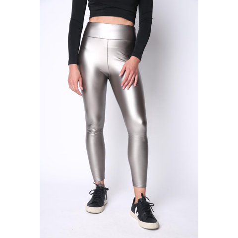 Calza Cuerina Gwen Con Forro En Micropolar Eclipse Plateado L