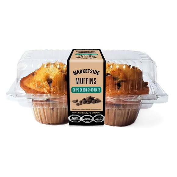 Muffins Chips Sabor Chocolate, 2 Un