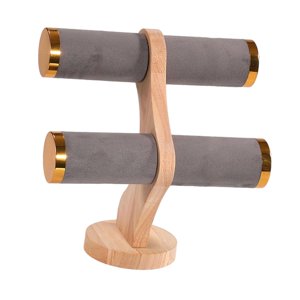 Ioensy - Soporte Para Pulseras, Organizador De Almacenamiento De Brazaletes De 2 Niveles Para Aparador, Escaparate, Escaparate, Gris