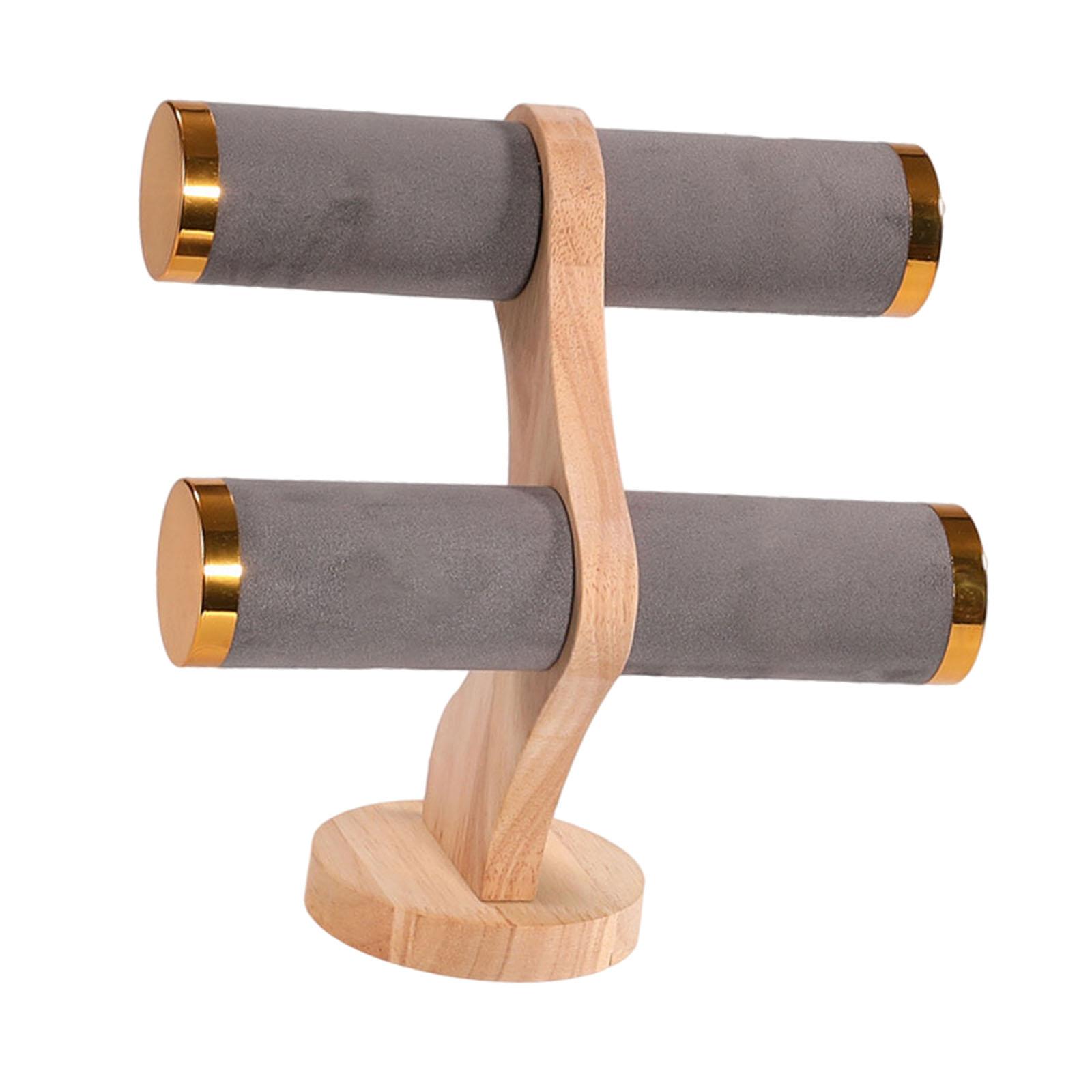 Ioensy - Soporte Para Pulseras, Organizador De Almacenamiento De Brazaletes De 2 Niveles Para Aparador, Escaparate, Escaparate, Gris