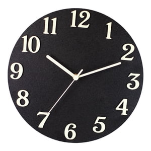 Magideal - Reloj De Pared Luminoso Moderno Diseño De Madera Reloj Analógico Decorativo Sin Vidrio Función Luminosa Grande Números Y Manecillas 12 '' Para Sala De Negro