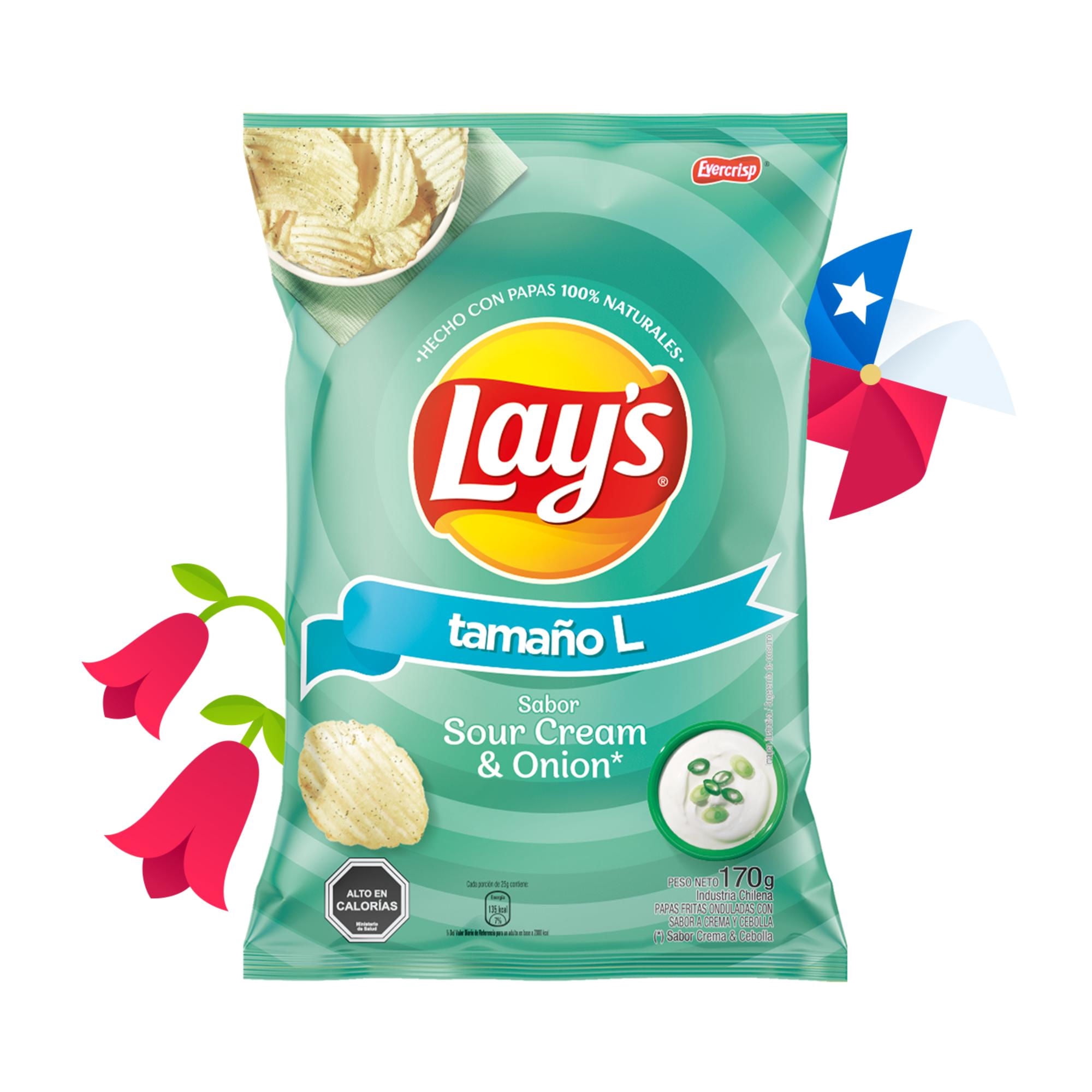 Papas Fritas Tipo Americano Crema Y Cebolla 170 g Lay's