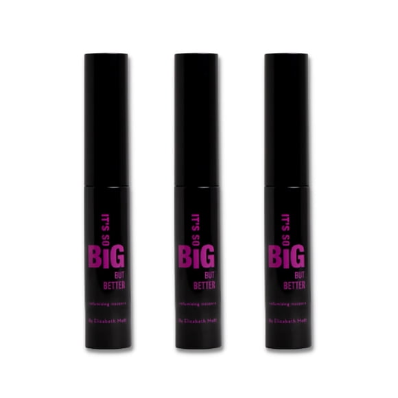 Máscara Elizabeth Mott Black, voluminizadora, 4 ml x 3 con varita de reloj de arena
