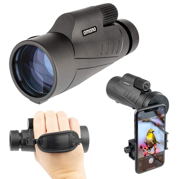 Telescopio monocular Omano Smithsonian 12x50 con adaptador para smartphone