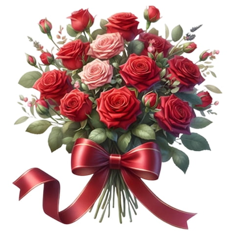 Magideal - Calcomanía De Pared De La Calcomanía Del Baño De Rosas Para El Bouquet Para El Baño Decorativo De Accesorio Multifuncional 27.5X29.5Cm Pegatina De