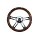 thumbnail image 1 of Volante Newworldmotoring de 36 cm con recubrimiento de madera y cromo, 1 of 3