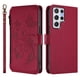 thumbnail image 2 of Funda Cartera Mariposa para [Samsung Galaxy S22 Ultra] con Soporte y Cremallera Rojo, 2 of 6