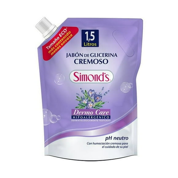 Jabón Simond’s Dermo Cremoso Glicerina Doypack, 1.5 L